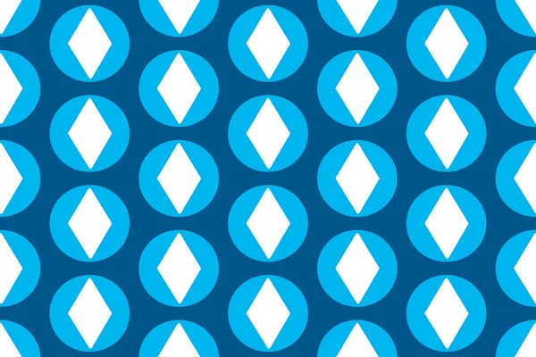 Fundo Azul Com Círculos Diamante Branco Design Geométrico Padrão Gráfico —  Vetores de Stock