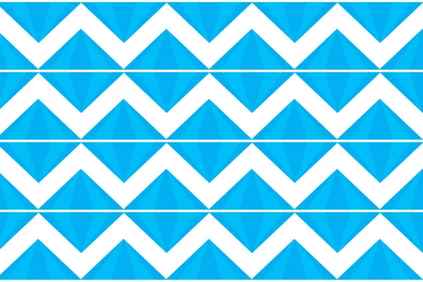 White Zigzag Lines Blue Background Geometric Design Seamless Vector Graphic — Stock Vector