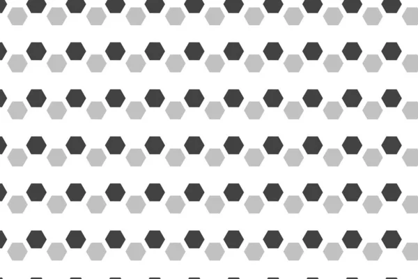 White Background Black Hexagons Geometric Design Seamless Vector Graphic Pattern — Stock Vector