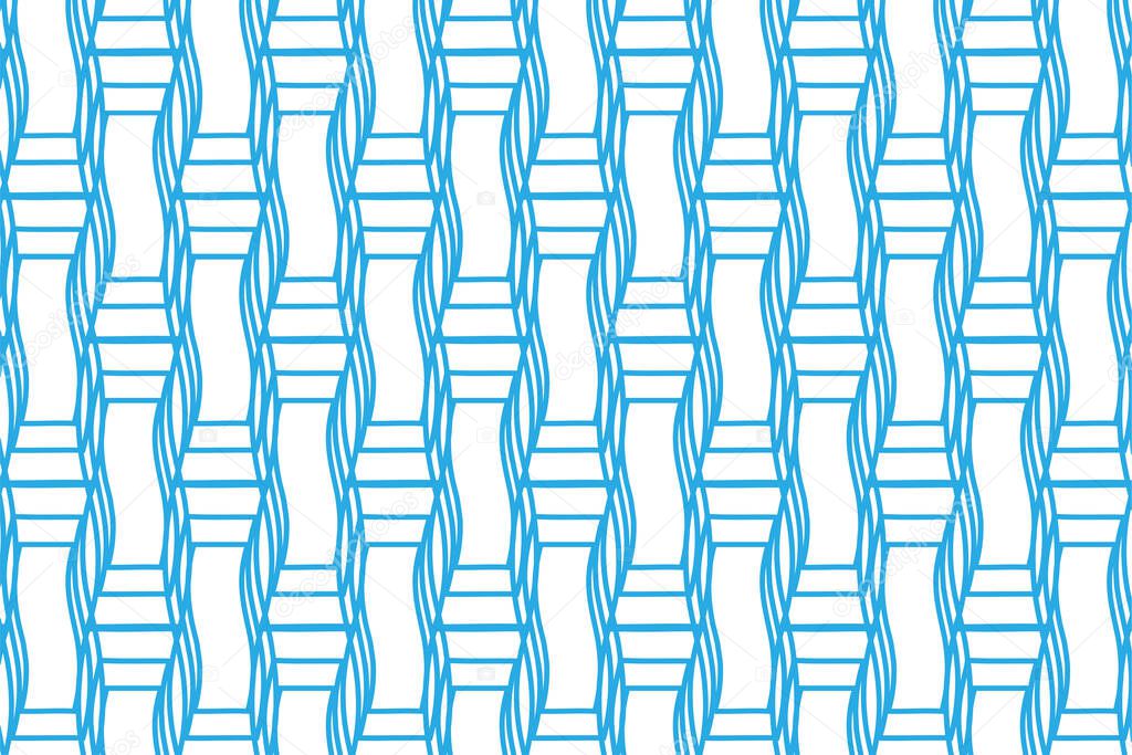 Curvy lines forming rectangles on white background geometric design seamless vector graphic pattern