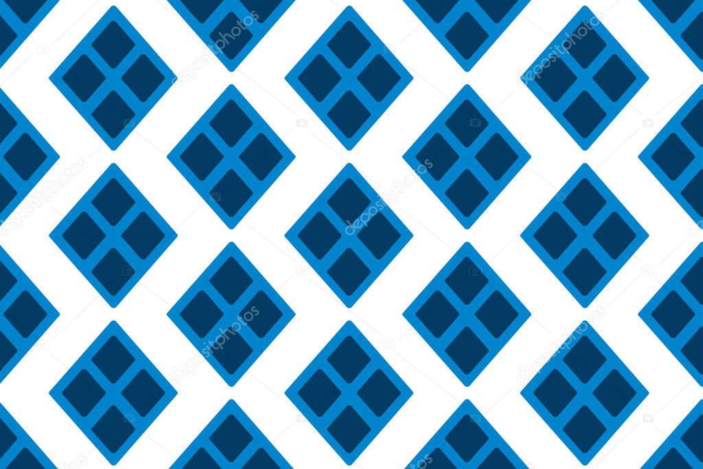 Blue diamond shaped background geometric design seamless vector graphic pattern