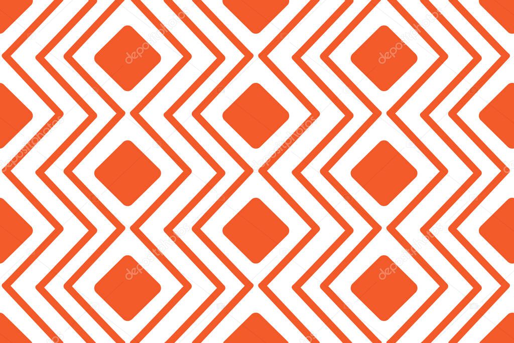 Orange diamond shapes background geometric design seamless vector graphic pattern
