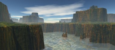 ıssız bir plato ve saf bir nehir manzarası