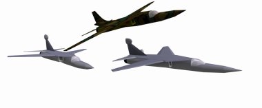 savaş uçakları üç düşük Poli 3d modeller