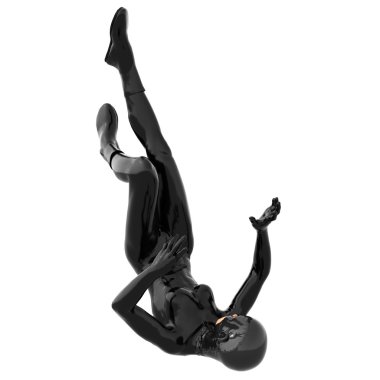 süper sıkı siyah takım elbise içindeki bir genç kız