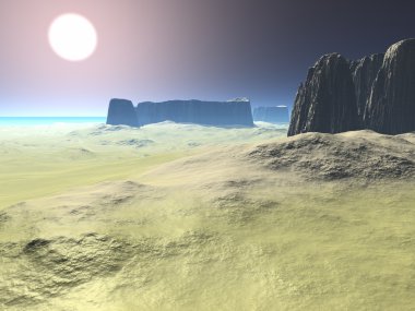 Çöl kıyısında Dağları ile