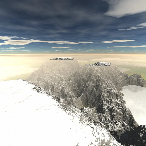 El terreno rocoso en el invierno — Foto de Stock