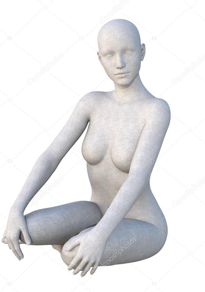statue of a young woman in a sitting position