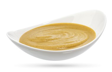 Beyaz arkaplanda izole edilmiş hardal