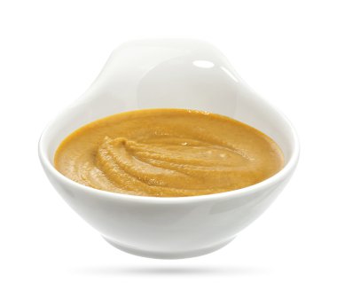 Beyaz arkaplanda izole edilmiş hardal