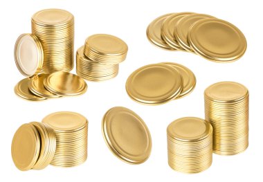 Metal kapak beyaz cam kavanoz kapanması için izole. Koruma için kapak