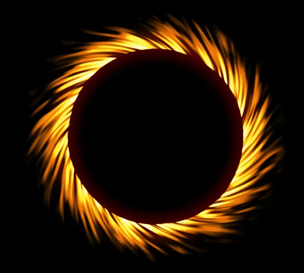 Round fire frame. Fire eclipse or fire swirl — Stock Photo, Image