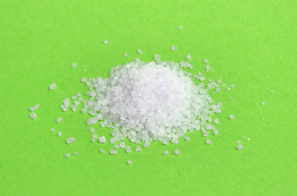 Pile of salt isolated, closeup