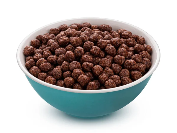 Chocolate Corn Balls Bowl Isolated White Background Clipping Path Healthy — Stock Photo, Image