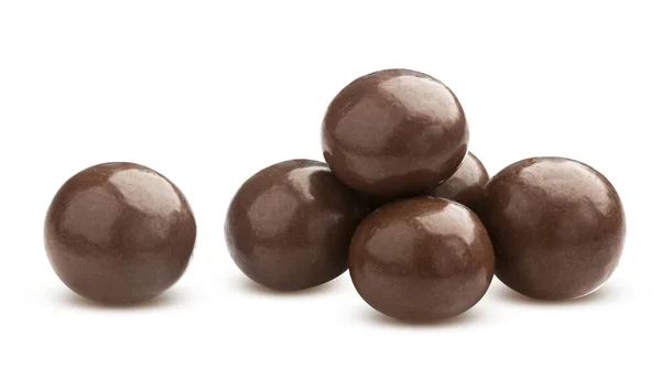 Palle Cacao Fatte Casa Dragee Con Cioccolato Isolato Sfondo Bianco — Foto Stock