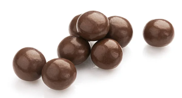 自制可可豆球，巧克力粥，白色背景隔离 — 图库照片
