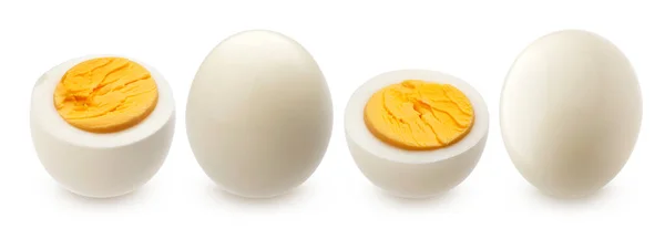 Hard gekookte eieren geïsoleerd op witte achtergrond — Stockfoto