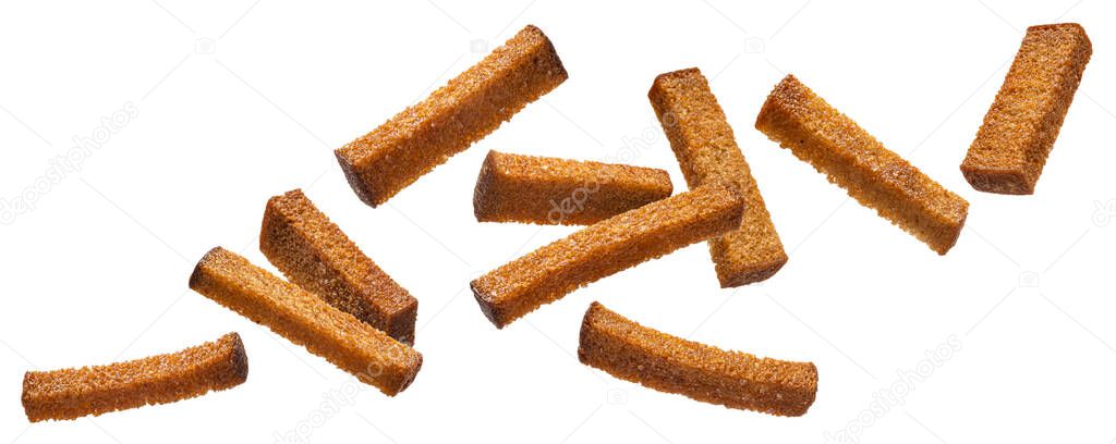 Rye bread croutons, salted crispy bread sticks