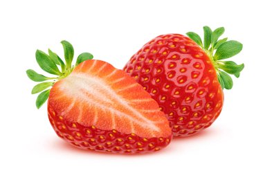 Çilek beyaz arkaplanda izole edildi