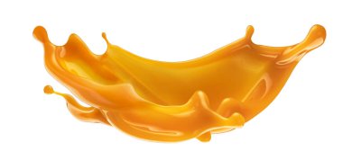 Karamel sosu kırpma yolu ile beyaz arkaplanda izole edilmiş
