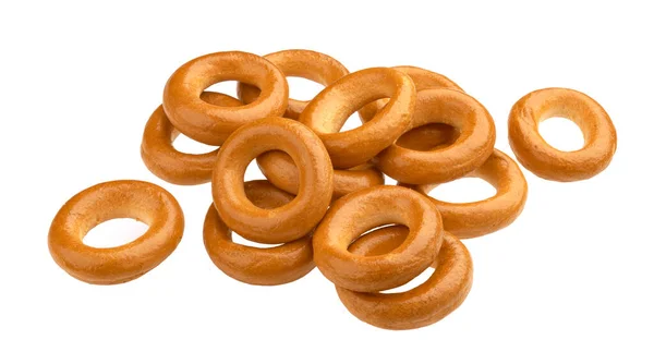 Russian Bagels Bread Rings Isolated White Background Clipping Path — Stock Photo, Image