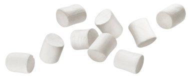 Düşen şekerlemeler kırpma yolu ile beyaz arkaplanda izole edilmiş