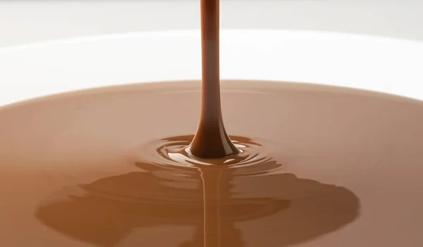 Gros Plan Sur Coulée Chocolat Fondu — Photo
