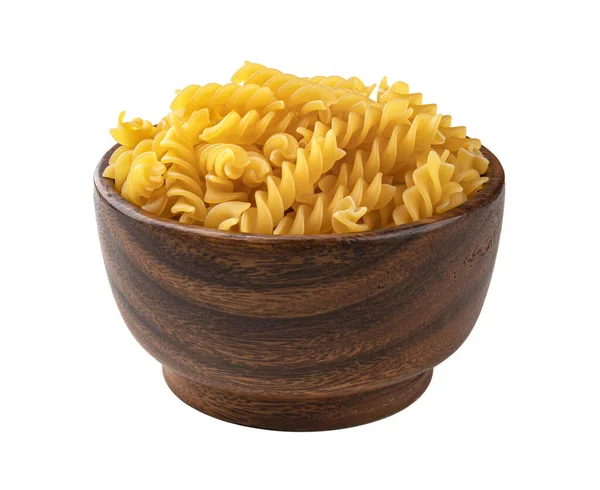 Cuenco de pasta Fusilli aislada sobre fondo blanco —  Fotos de Stock