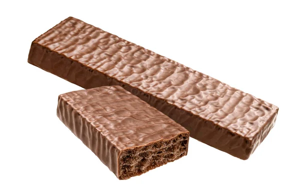 Cialde cioccolato bar isolato su sfondo bianco — Foto Stock