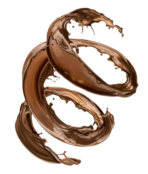 Salpicadura de chocolate aislado sobre fondo blanco —  Fotos de Stock