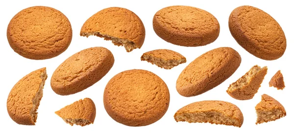 Вівсяне печиво ізольоване на білому тлі — стокове фото