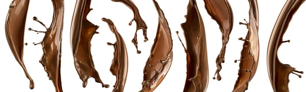 Chocolate respingo isolado no fundo branco — Fotografia de Stock