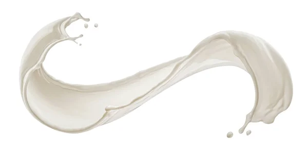 Salpicadura de leche aislada sobre fondo blanco — Foto de Stock