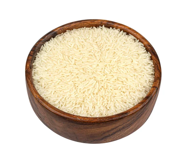 Arroz isolado no fundo branco, vista superior — Fotografia de Stock