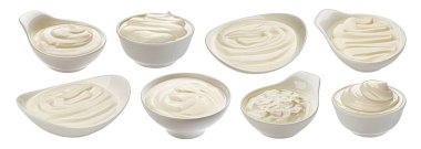 Ekşi krema beyaz arkaplanda izole