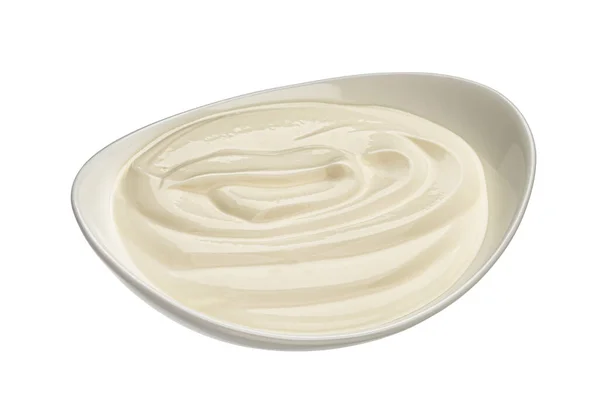 Crema agria aislada sobre fondo blanco, vista superior —  Fotos de Stock