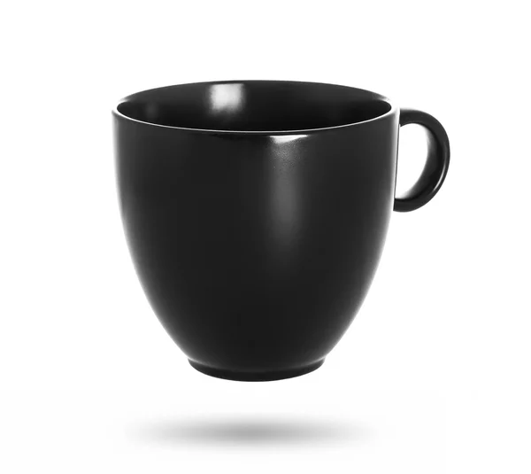 Tasse noire isolée sur blanc — Photo