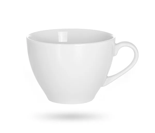 Біла чашка ізольована на білому фоні — стокове фото
