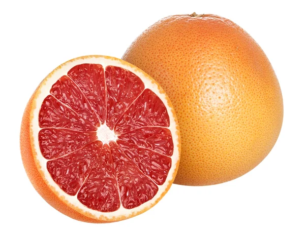 Grapefruit elszigetelt fehér background. A Vágógörbe — Stock Fotó