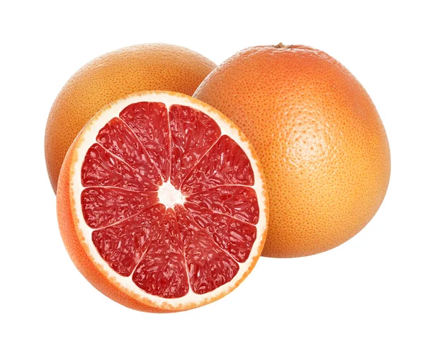 Grapefruit elszigetelt fehér background, a Vágógörbe — Stock Fotó