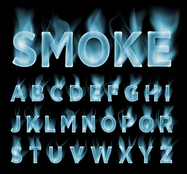 Collezione di font Smoke. Nebbia e nuvole font. Carattere a gas. Lettera di fumo scuro . — Foto Stock