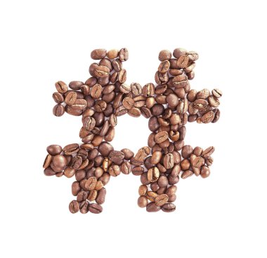 beyaz izole hashtag sembolü.