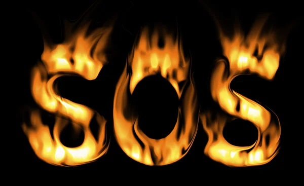 Sos symbol of fire — Stock Photo, Image