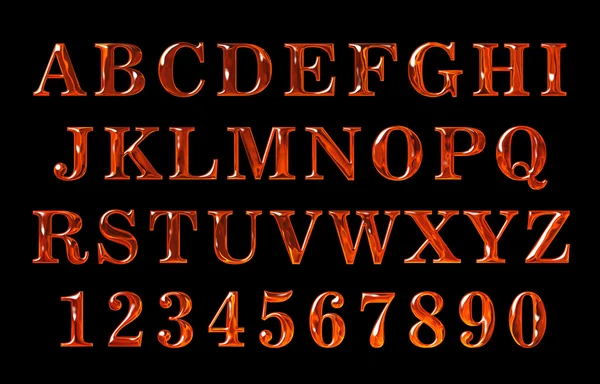 Fire font set. flame Alphabet. — Stock Photo, Image