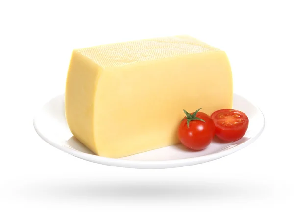 Queso aislado sobre fondo blanco — Foto de Stock