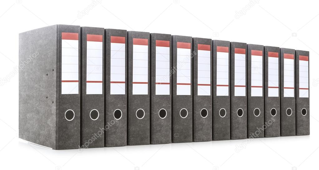 Office folders isolated on white