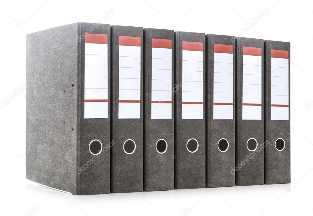 Office folders isolated on white