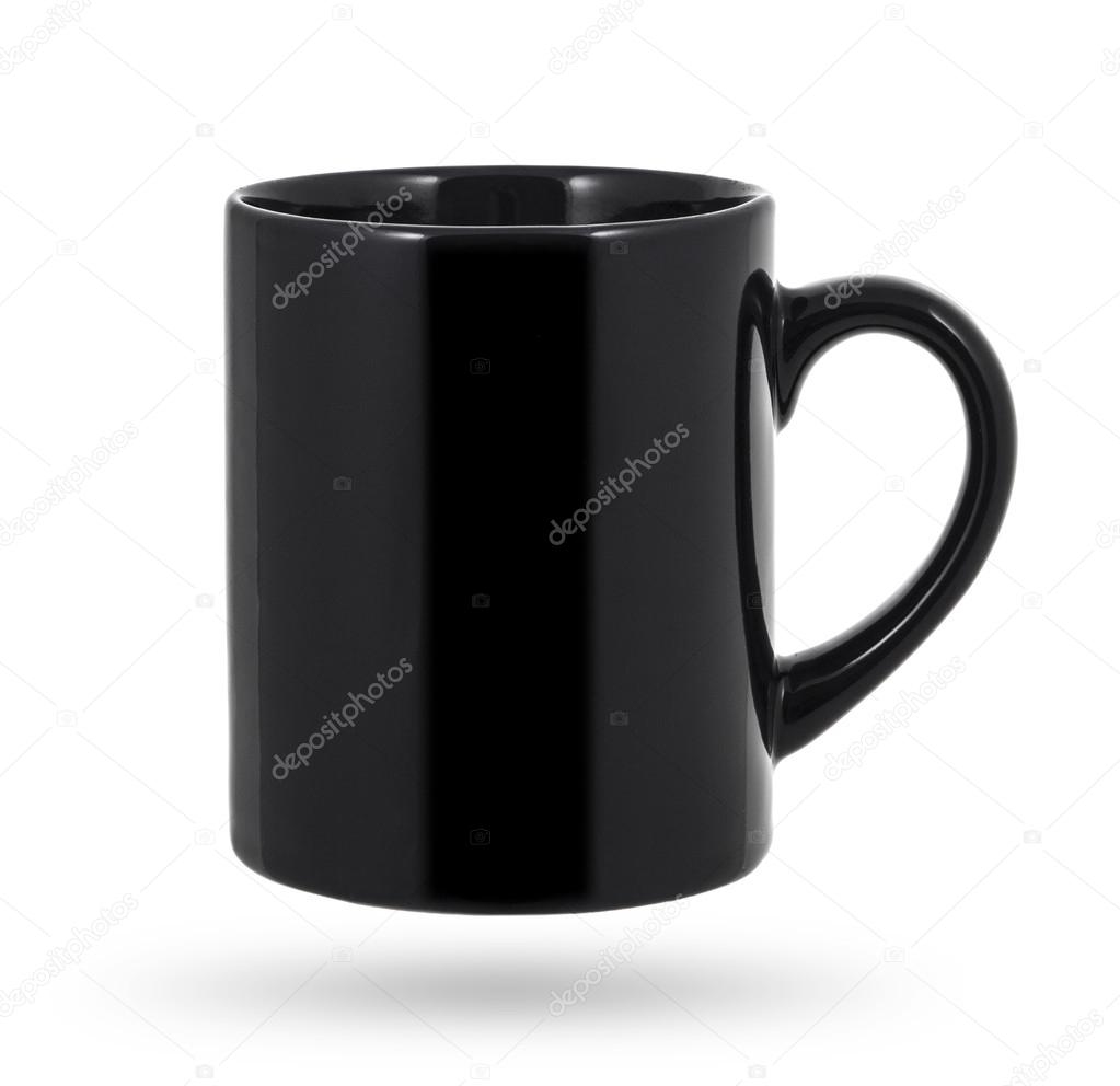 Black mug isolated on a white background