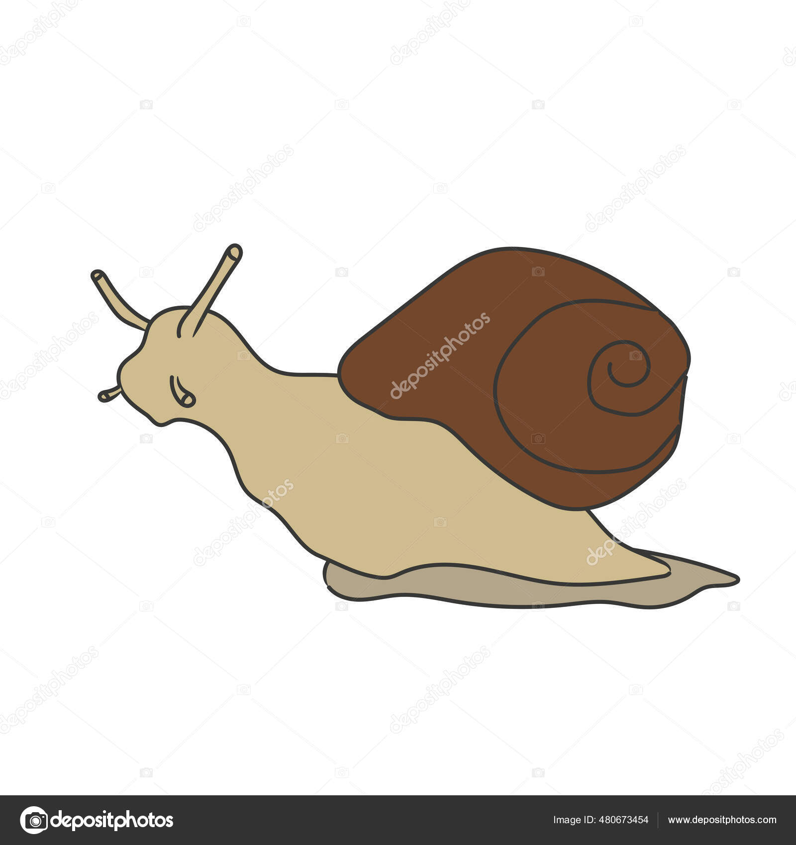 手描きのかわいいカタツムリ 白い背景に孤立したベクトルイラスト ストックベクター C Gl 0 Kw 手描きのかわいいカタツムリ 白い背景に孤立したベクトルイラスト ストックベクター C Gl 0 Kw
