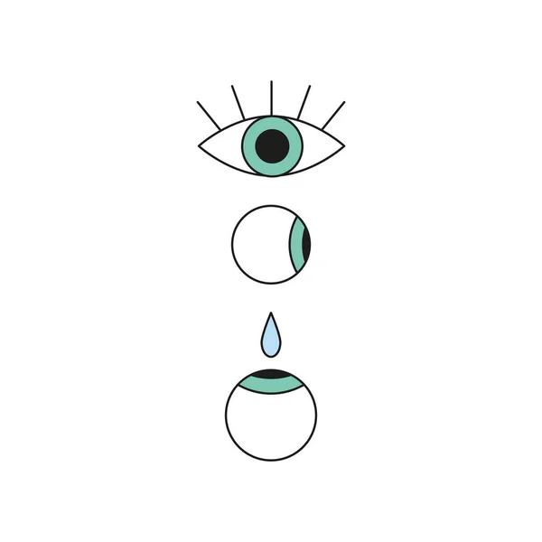 Set Colorful Ophthalmology Icons Including Eye Eyeballs Eye Drops Isolated — Stock Vector